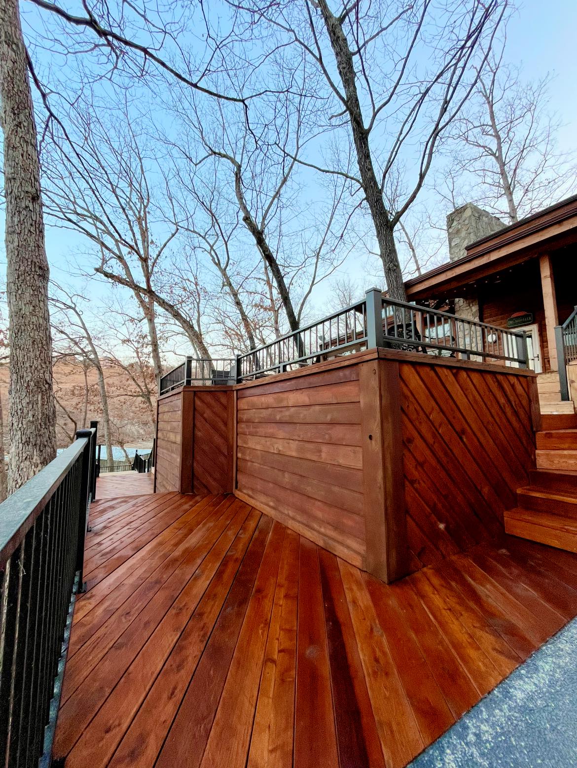 Multi-Level Cedar Deck with Custom Skirting