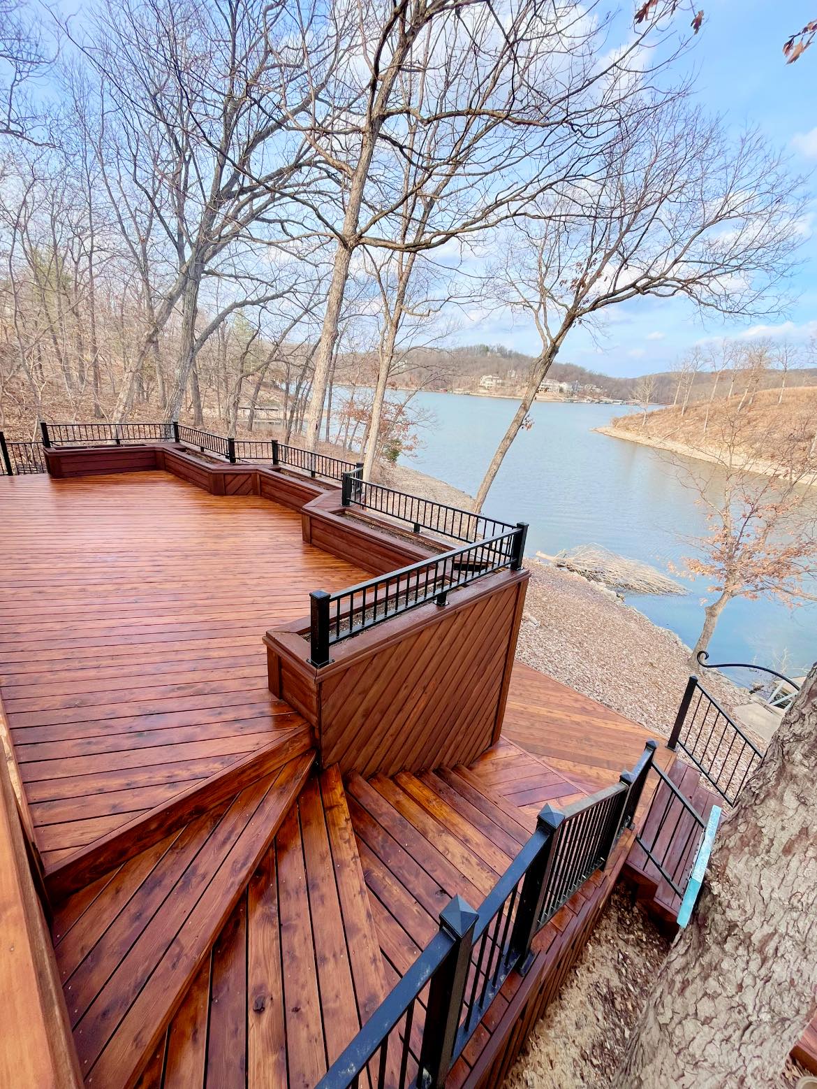 Multi-Level Ipe Deck with Cable Railing